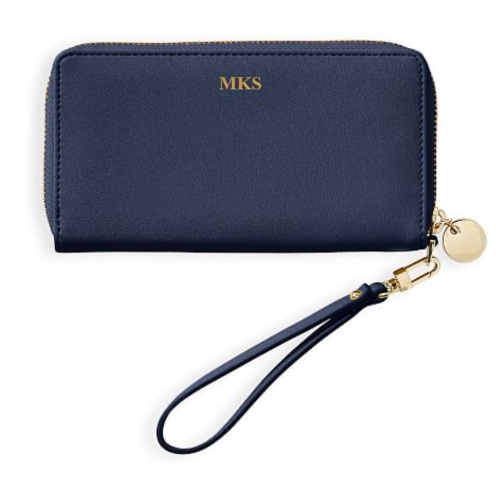Mark and graham navy blue wallet (no initials)